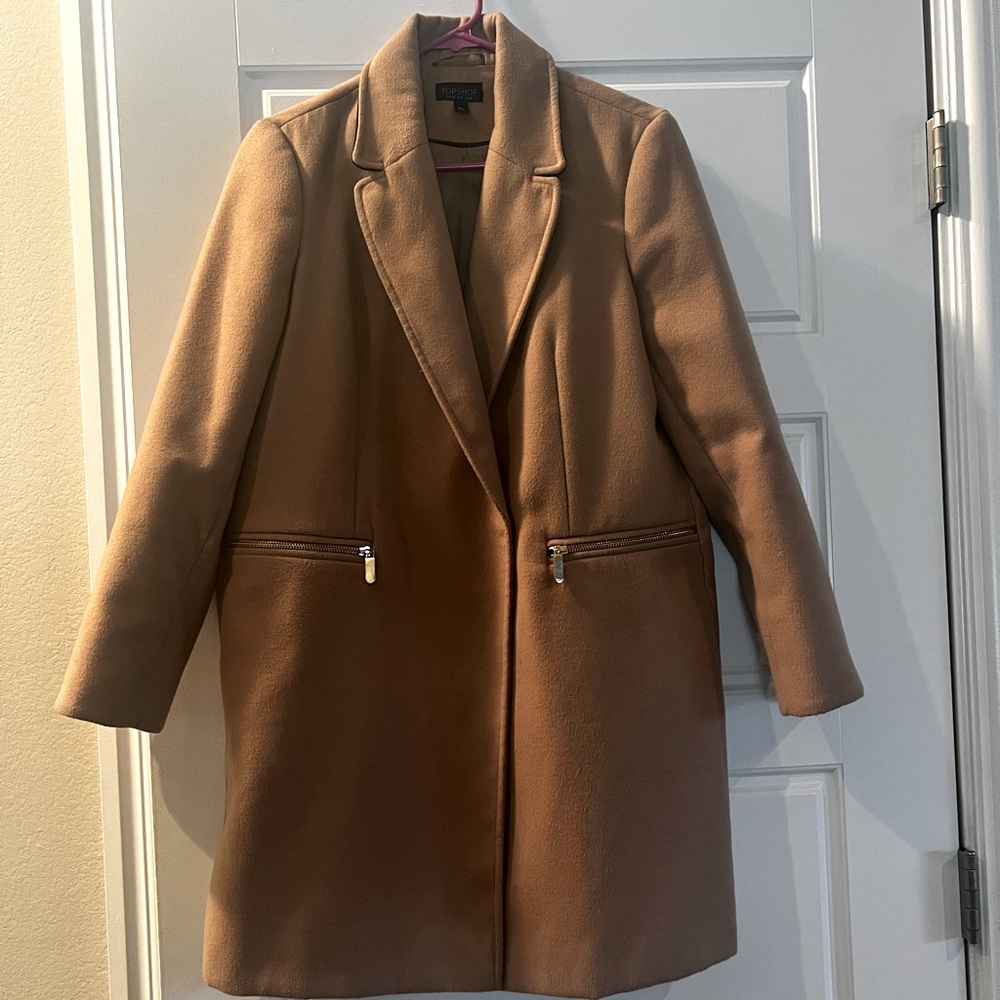 Topshop camel colored pea coat